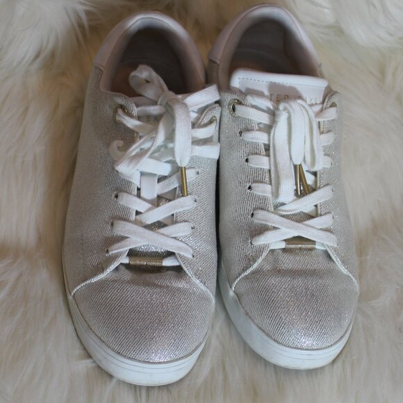 Ted Baker Feeko Silver Sneaker shoes size 7.5 - Picture 2 of 9